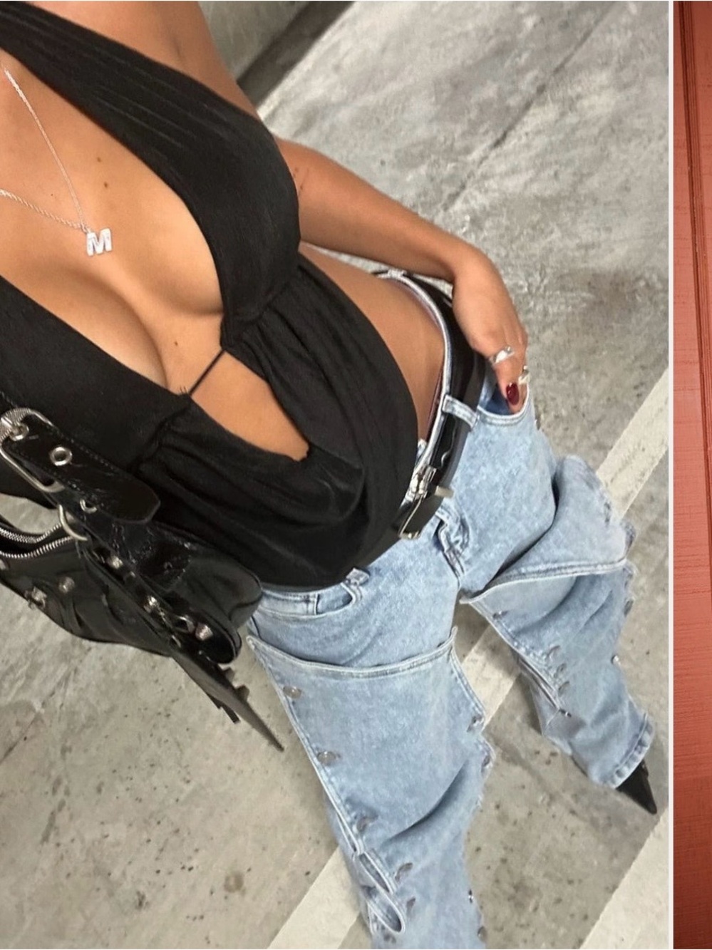 Fashion Nova Black Halter Drape Back Top